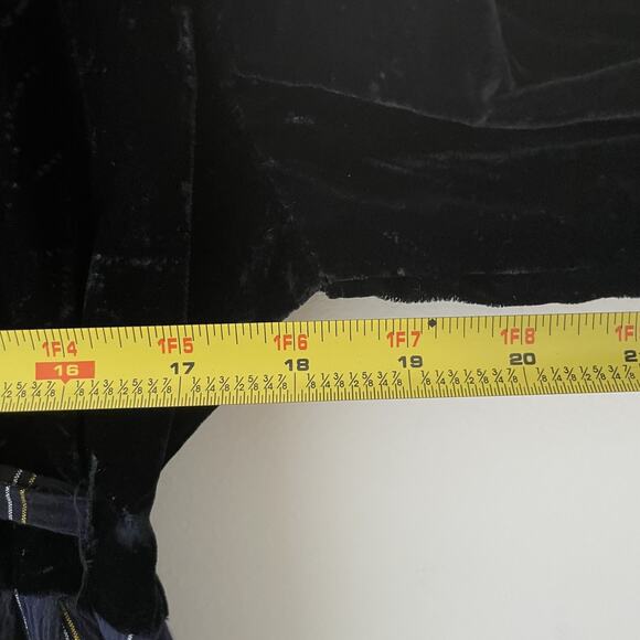 Vintage 90s Velvet Plaid Midi Dress Grunge Dark Academia Holiday M Petite - Picture 8 of 11